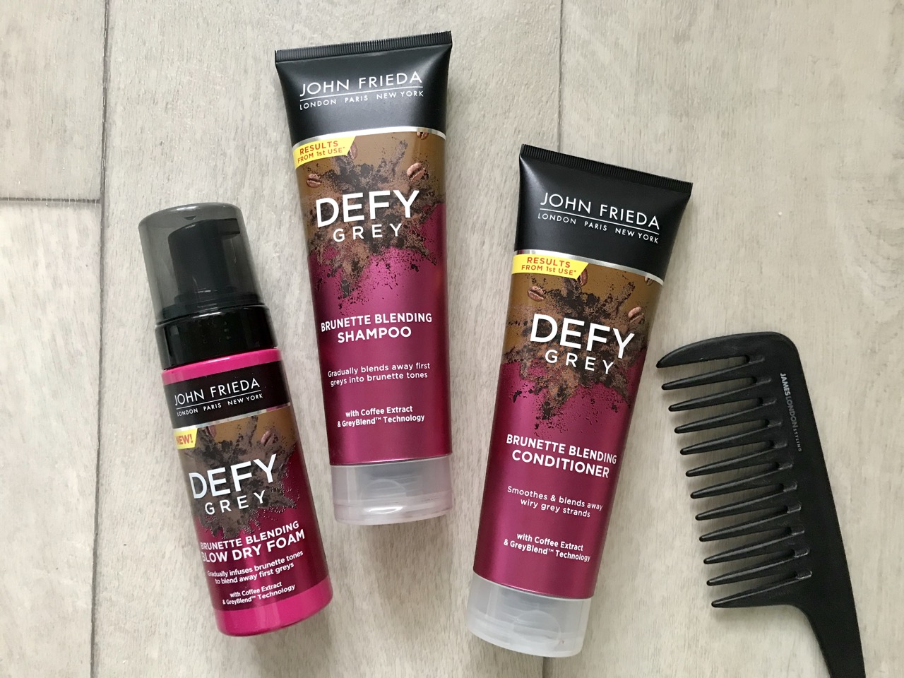 Grey, Be Gone! Review of the Defy Grey Haircare Range by John Frieda