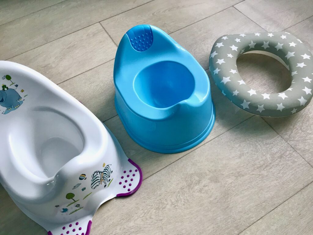 A choice of potties and toilet training seats.