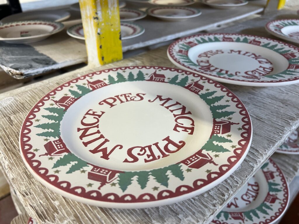 A sneak peek of a plate from an upcoming Christmas collection.